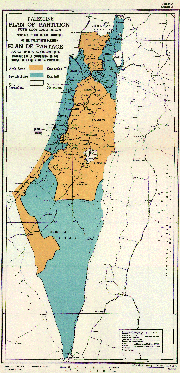Map of UN-proposed partition of Palestine. Click here for larger map.